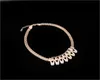 Set di gioielli Set di gioielli per feste nuziali, braccialetti, anelli, orecchini, collana di cristallo placcato oro 18 carati
