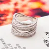 En İyi Kalite 925 Ayar Gümüş Alyans CZ Mikro Kaplamalı Düğüm Yüzük X Halka Kadınlar Gümüş Yüzük Şanslı Sonny Mağaza