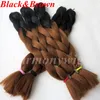 الشعر التضخطي التضخامي 24inch100g Ombre نغمة اللون jumbo الضفائر ملحقات الشعر الاصطناعية 23colors9335220