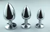 Três tamanhos diferentes de metal butt plug produtos de sexo inoxidável jóias anal brinquedos sexuais para homens e mulheres 3 pçs / lote