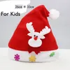 Sombrero de Navidad LED para niños y adultos, sombreros de fiesta, accesorios rojos de Papá Noel, decoraciones para fiesta de Navidad