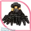 Nigerian Aunty Funmi Extensiones de cabello humano virgen brasileño sin procesar Rizos románticos en espiral hinchables Tejidos 3 mechones Ofertas