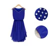 Chiffon Dress Summer Dress Chiffon Dress Hot Womens Summer Elegant Set Auger and Pure Color Condole Belt Dress Fashion Womens V Neck and W