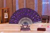 Plastikowe haftowane cekiny składane kwiat koronki wentylator wentylator dania fanów party weselne dekoracje taneczne dostawy Wen4783