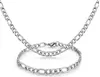 Nouveau 22 '' + 8,5 '' Ensemble de bijoux en acier inoxydable 316L 7 mm de large Figaro NK Chain Link collier bracelet pour la mode hommes femmes cadeaux ton argent