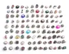 Darmowa Wysyłka 100 sztuk / partia Mix Style Kolorowe Rhinestone Metal Big Hole Koraliki Kryształ Szkło Charms Fit Europejskiej DIY Bransoletka Biżuteria DIY