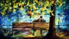 Romantic Lovers Snuggle On The Park Bench 100 Handpainted Palette Knife Oil Painting Canvas Wall Art for Office Home Decor7054844