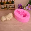 2015 neue 3D Weiche Silikon Fondant Dekorieren Schlafen Baby Form Seife Modellierung Kuchen Formen formen Kostenloser versand