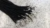 100 stks Black Satin Silk Ketting Cord 2.0mm / 18 '' 20 '' 22 '' 24 '' met 2 '' Extension Chain Leadernickel Free