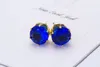 Stud Earrings Wholesale Fashion Round Favorite Design 18 K Gold Plated Studded Candy Crystals CZ Diamond Stud Earring For Women