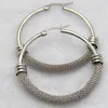 Aldrig blekna fin stil gåva för kvinnor guldsilver kirurgisk rostfritt stål twist wire round hoop dangle örhängen helt ny