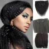 Obehandlat italienskt grov Yaki Clip i hårförlängning Brasiliansk Virgin Hair Kinky Straight Clip In Human Hair Extensions