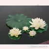 Beste Verkauf 18CM Durchmesser Künstliche Lotus Simulation Lotus PU Lotus Blume schwimm wasser Hause garten aquarium Dekoration Lotus