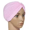 Высочайшее качество Эластичный тюрбан Голова Wrap Band Sleep Hat Chemo Bandana Hijab Pliated Индийская Cap Yoga Turban Hat 20 Цвета Бесплатный DHL