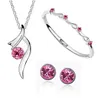 Moda placcato oro 18 carati cristallo austriaco starshine Collane Pendenti + orecchini + bracciale Set di gioielli G449