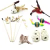 Verschillende Pet Cat Speelgoed Training Outdoor Interactieve Game Speelgoed Kat Plaag Sticks Muis Dierveer Bal Muizen Touw Speelgoed
