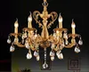 6L D620mm H580mm Bronze Finished Brass Crystal Chandelier Lighting Luxurious Brass Crystal Lamp Lustre Suspension Light