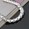 HOT 925 STERLING SILVER MEN'S Double box Aberdeen BRACELETS Silver Bracelet JEWELRY free shipping with traching number 1801