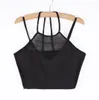 Sommar Mode Märke Sexig Strap Backless Tank Topp Halter Collar Slim Vest T-shirt Kvinnor Toppar Casual Black Crop Top B11 CB033139