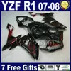 Red flames fairings + tank cover for 2007 2008 YAMAHA R1 fairing kit yzf r1 07 08 Injection molding 5L14