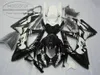 ABS Full Fairing Kit för Suzuki GSXR750 GSXR600 2008-2010 K8 K9 Vit Svart Fairings Set GSXR600 / 750 08 09 10 KS81