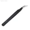 Black Silver Acier inoxydable Courbe Tweezers Tweezers Outils Eyelash Nippers Nail Art Kits Libre