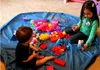 Barn leker matta leksak mattor bärbar hopfällbar stor nylon lagringsäck leksaker arrangör rug boxdockor 150cm blå rosa xl
