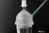 2018 Rushed Phone Fodraler Gratis frakt Sandblästrad Starbuck Cup DAB Concentrate Oil Rig Glas Bongs 14.4mm Dome och Nail Rökning Pipes Hookah