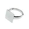 Beadsnice Quadrado Anel Em Branco 925 Sterling Silver Ring Setting com 12mm Quadrado Plana Pad DIY Presente de Ano Novo Anéis de Prata ID 33490
