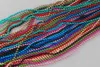 Partihandel - 100 st gratis frakt 2,4mm 70cm bollpärlor halsband kedja svart rosa blå blandade kedjor 12-färger