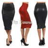 Hot Selling Black Red Women Midjed Pencil Läderkjol Plus Size High Quality Drop Free Frakt M/L SV02