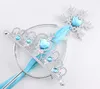 Snowflake ribbon wands crown set fairy wand kids girl Christmas party snowflake gem sticks magic wands headwear props decoration colorful