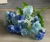 Primavera de seda Rose Bunch 33 cm / 12.99 "Comprimento Flores Artificiais Rosas Camélia 6 Hastes para DIY Bridal Bouquet Wedding Centerpiece