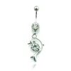 Gloednieuwe Belly Button Rings Roestvrijstalen Dangle 2 Kleur Crystal Dolphin Navel Body Piercing Sieraden