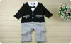 2019 Automne Bébé barboteuse Garçons gentleman manches longues barboteuses enfants relaxation Modélisation grimper vêtements enfants combinaisons bébé vêtements3072686