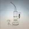 Twee functie glazen bongblauwe heldere waterpijp met kam percolator cycloon schijfglas booreilanden met titanium nagel WP1012