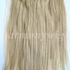 320 g 9 pezzi/1 set clip nelle estensioni dei capelli # 60/biondo platino 20 22 pollici capelli umani Remy indiani brasiliani doppi annegati
