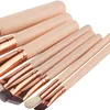 8st/set Pro Makeup Borstes Set Foundation Blandning Pulverögonskugga Kontur Concealer Blush Eyebrow Brush Pink/Slivery/Black