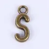 2015New Fashion Antique Silver Copled Metal Metal Alloy Hot Vendre A-Z ALPHABET LETTER S CHARMS FLOINTS 1000PCS LOT # 019X 220P