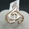 originality note ring for women and men,18k gold plated A favorite of musicians jewelry accessories