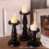 Pillar Candle Holders Stand Retro Classic Iron Centerpieces White Black Finish