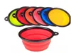 100pcs/lot Free Shipping Pet Dog Cat Bowl Puppy Drinking Collapsible Easy Take Outside Feeding Water Feeder Travel Bowl Dish