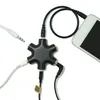 6ports ABS مساعد روتر 3.5 ملم أنثى جاك محول سماعة Aux ستيريو الفاصل الصوت الموسيقى خلاط لأجهزة مشغل الصوت