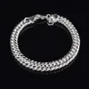 Gorący 925 Srebrny srebrny 10 mm męskie bransoletki srebrna bransoletka biżuteria Bezpłatna wysyłka z numerem trawy 1800