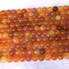 Pedra genuína natural brasil vermelho laranja calcedônia carnelian redonda contas de joias soltas 612mm 155quot 054049933206