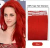 19 kleuren Indiase haarhuid inslag Remy Dubbelzijdige tape in op menselijke hair extensions 20pcs / lot