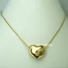 Kvinnor mode gul guldgåva för älskare rostfritt stål hjärta halsband N256