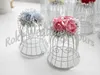 100PCS Unique Favors White BELL Birdcage with Flower Wedding Supplies Bonbons Boîtes Faveurs, cotillons