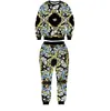 .Wholesale-eaca harajuku nieuwe mode mannen / vrouwen 3d sweatshirt sport pak unisex print bloem 3d trainingspakken hoodies + jogger broek set