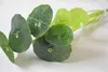 Зеленый Шелковый лист лотоса искусственные цветы 12 головок с белым barba реального сенсорный ткань чистый ручной процесс бесплатная доставка DT005